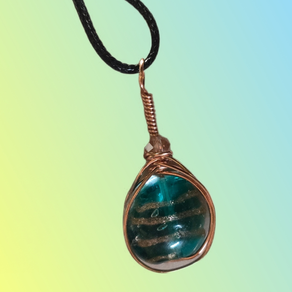 Teal Pendant Necklace